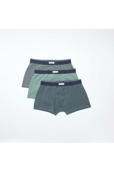 Pack of 3 pairs of stretch boxer shorts KHAKI