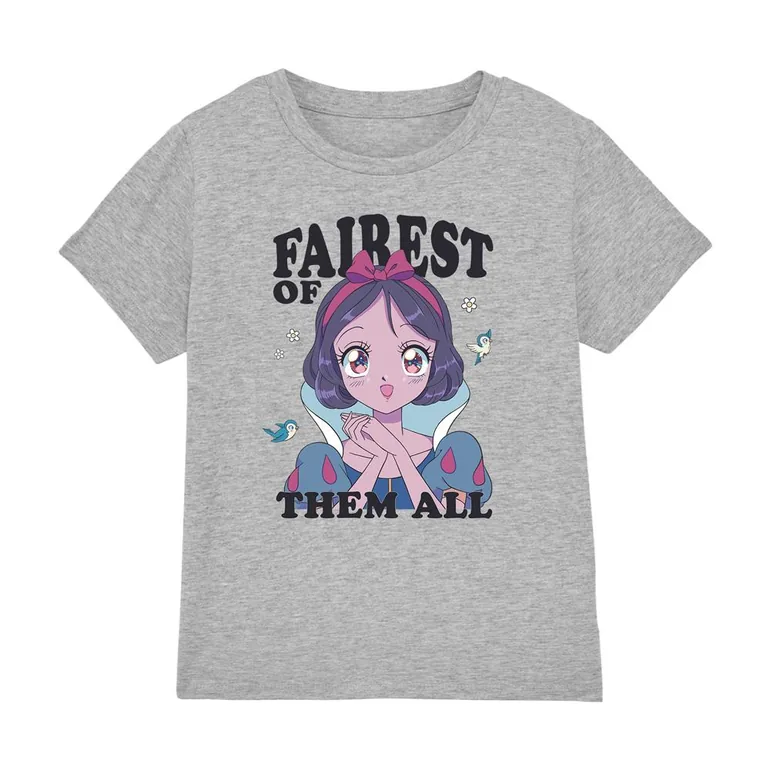 Disney Princess Childrens/Kids Fairest Of Them All Snow White Anime T-Shirt - Sport Heather - 1