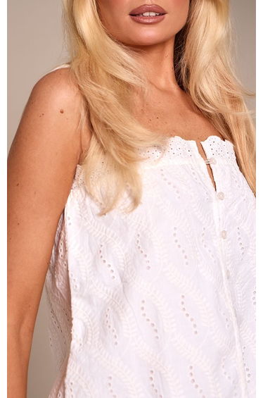 White Broderie Cami Top Co-ord product thumbnail 4