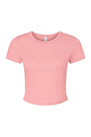 Bella + Canvas Womens/Ladies Baby Micro-Rib T-Shirt - Solid Pink