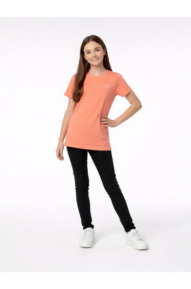 Teen Girls Logo Print Cotton T-Shirt