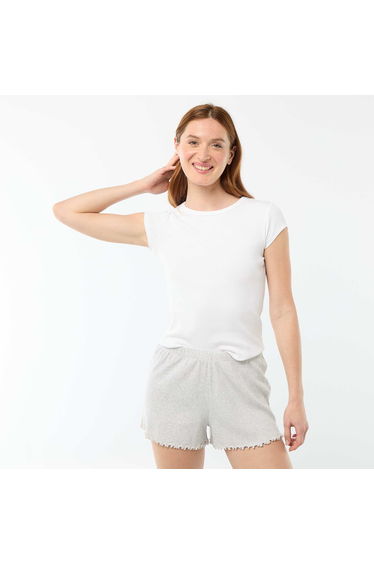 Plain cotton short pyjama bottoms GREY