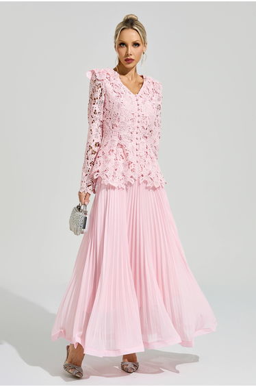 Reich Pink Lace Two Piece Dress