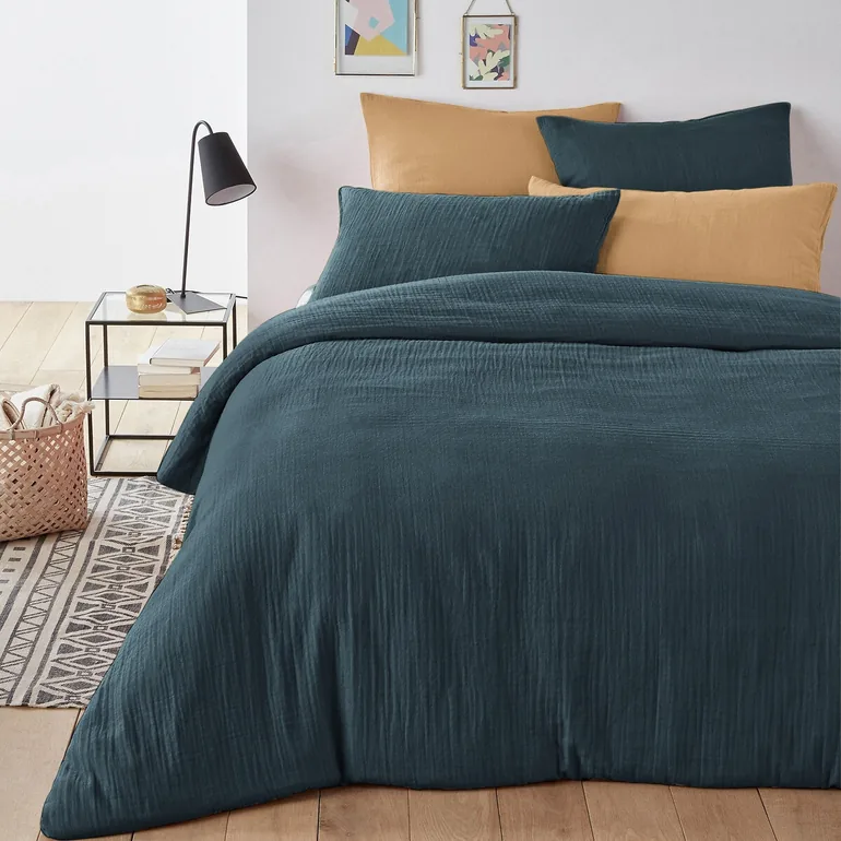 Kumla Plain 100% Cotton Muslin Flat Sheet - 1