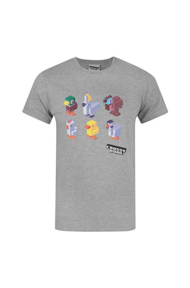 Crossy Road Mens Official Character Design T-Shirt - Light Grey