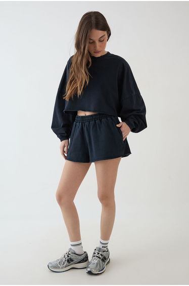 DSGN Studio Heavyweight Washed Sweat Short - washed black
