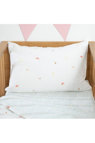 Diego Baby's Pillowcase in Cotton Muslin with Planets Print