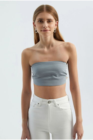 Strapless Basic Crop Top