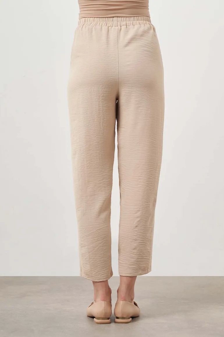 Mizalle Elastic Waist Thin Fabric Trousers - 1