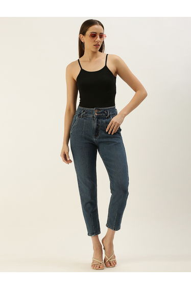 Black Knit Cotton Blend Fitted Cami