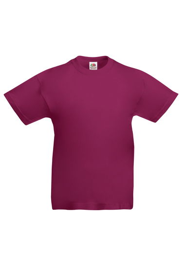 Fruit Of The Loom Childrens/Teens Original Short Sleeve T-Shirt - Burgundy