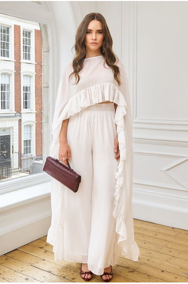 TFNC Minora Cream Cape Top