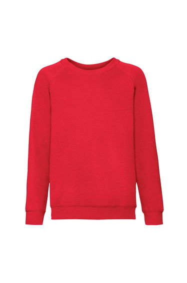 Fruit of the Loom Childrens/Kids Classic Raglan Sweatshirt - Red