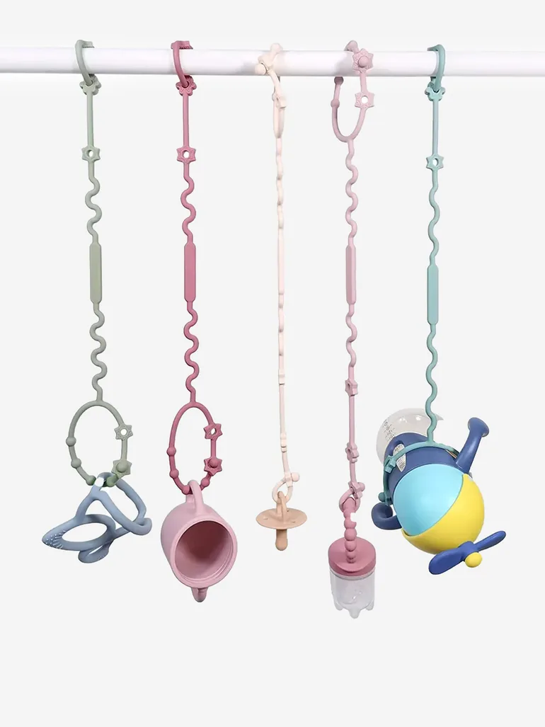 Adjustable Teether and Pacifier Clip in Blue - 2