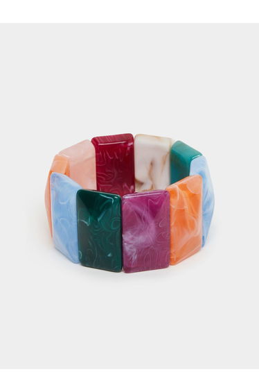 Multi Square Bead Stretch Bracelet
