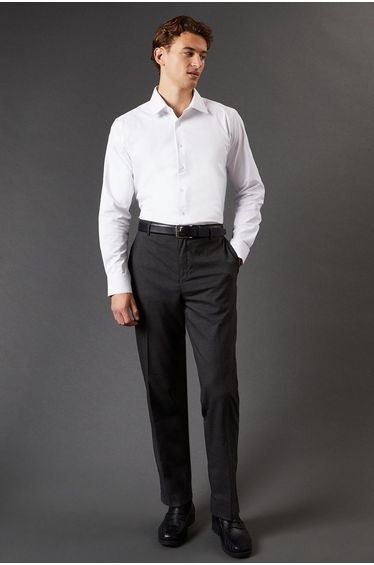 White Slim Fit Long Sleeve Easy Iron Shirt