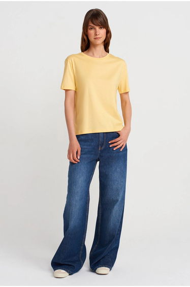 Dilvin Women's Cotton Modal Crew Neck T-Shirt