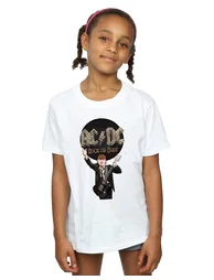 AC/DC Girls Rock Or Bust Angus Young Cotton T-Shirt - White - 3
