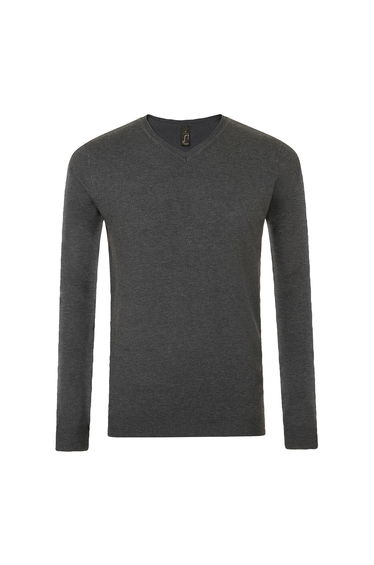 SOLS Mens Glory V Neck Sweater - Charcoal Marl