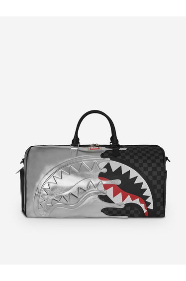 Sprayground Kids Silver Side Drip Duffle Bag in Black (33cm)
