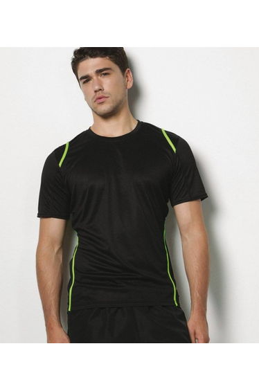 Kustom Kit Mens Gamegear Cooltex T-Shirt - Black/Lime
