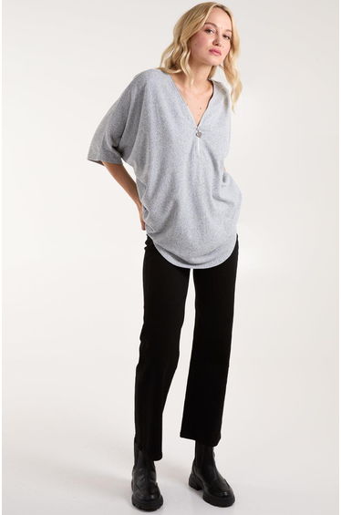 Heart Zip Front Top