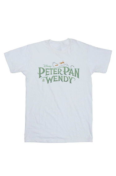Peter Pan And Wendy Boys Chest Logo Cotton T-Shirt - White