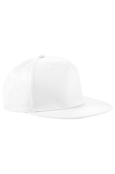 Beechfield Unisex 5 Panel Retro Rapper Cap - White