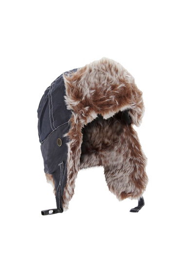 Result Unisex Classic Thermal Winter/Ski Sherpa Trapper Hat - Midnight Navy