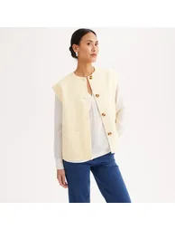 Oversize Sleeveless Wool Jacket - 1