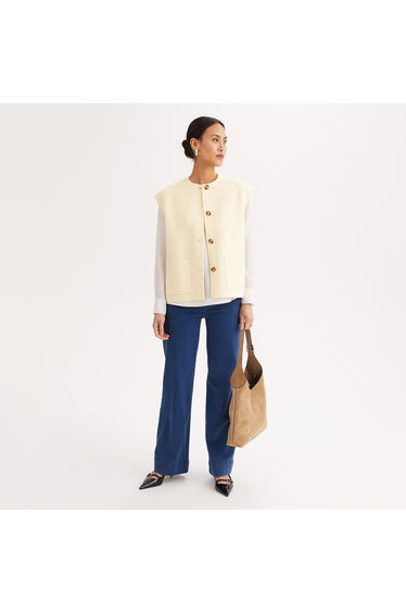 Oversize Sleeveless Wool Jacket