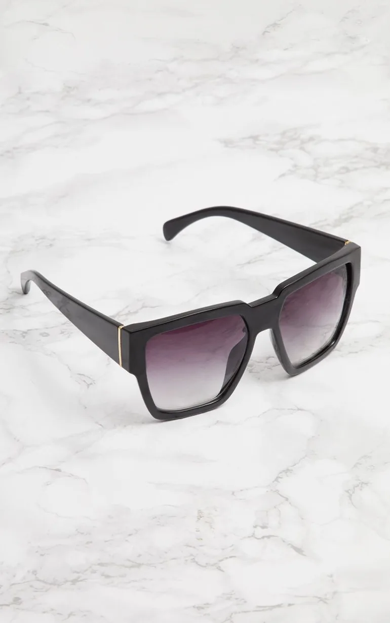 Black Oversized Square Sunglasses - 1