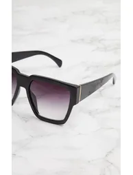Black Oversized Square Sunglasses - 2