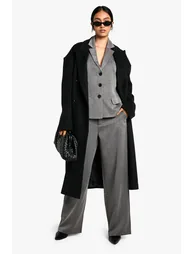Cinched Waist Tailored Blazer - grey marl - 2