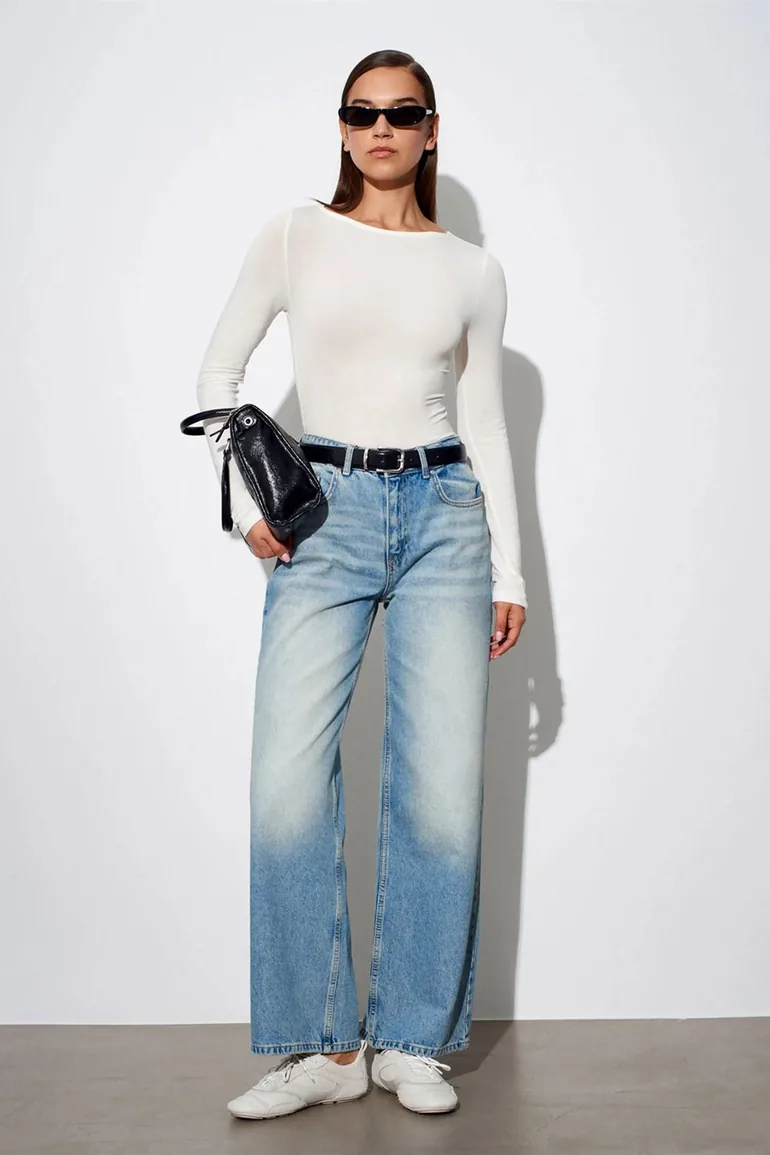 Dilvin Women’s Ribbed Boat Neck Long-Sleeve Blouse