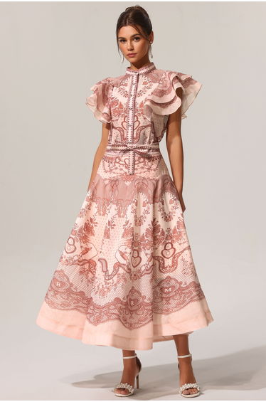 Kimivi Sleeveless Floral Printed Shirt Two-Piece Set