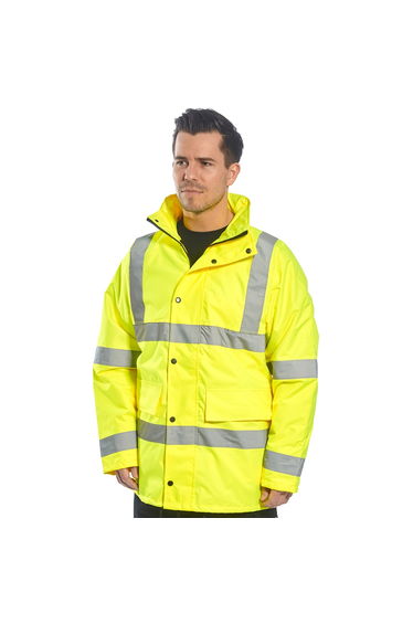 Portwest Mens Hi-Vis 4-In-1 Traffic Jacket - Yellow