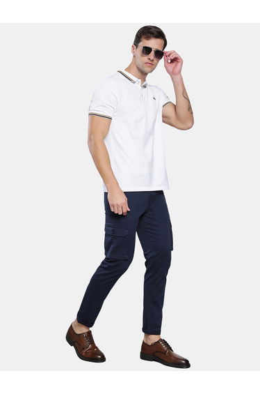 Solid Mid Rise Slim Fit Cargo Pants