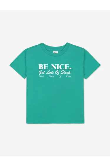 Sporty & Rich Kids Be Nice T-Shirt in Green