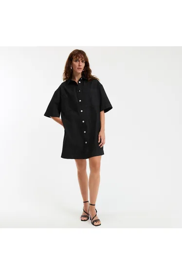 Signature Sara Mini Dress in Denim Loose Fitting