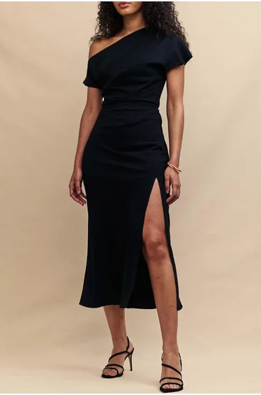 فستان ميداكسي نسائي لون أسود