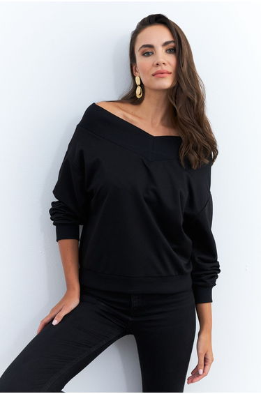 Women's Black Short Sweatshirt