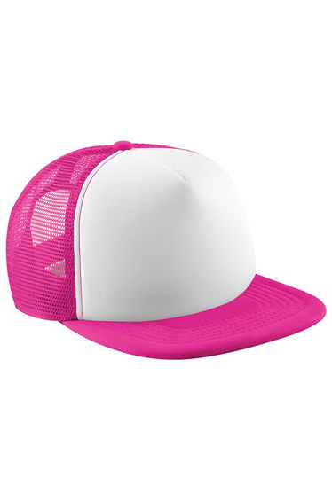 Beechfield Vintage Plain Snap-Back Trucker Cap - Fuchsia/White