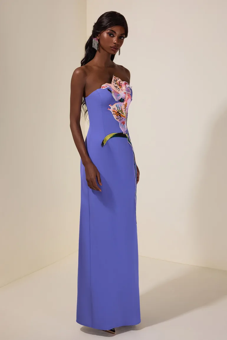 Embroidered Off-Shoulder Midi Dress - 7