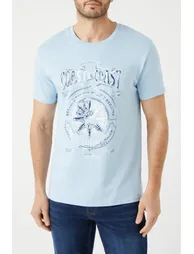 Coast To Coast Printed Tee - light blue