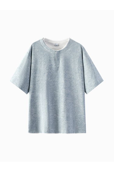 Men's Split Neck Short Sleeve T-Shirt