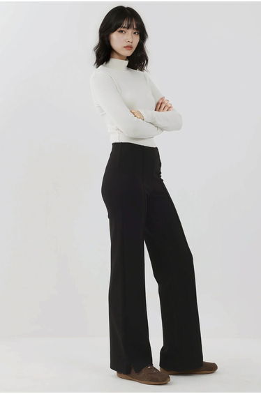 Elasitc High Waist Wide Leg Pants Busem Collection