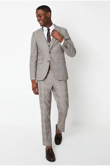 Slim Heritage Check Wedding Suit Jacket