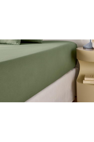 Washed Recycled Polyester Microfibre Fitted Sheet with 30cm Flap
