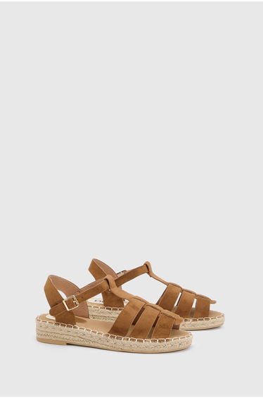Piper Faux Suede Gladiator Espadrille Flats
